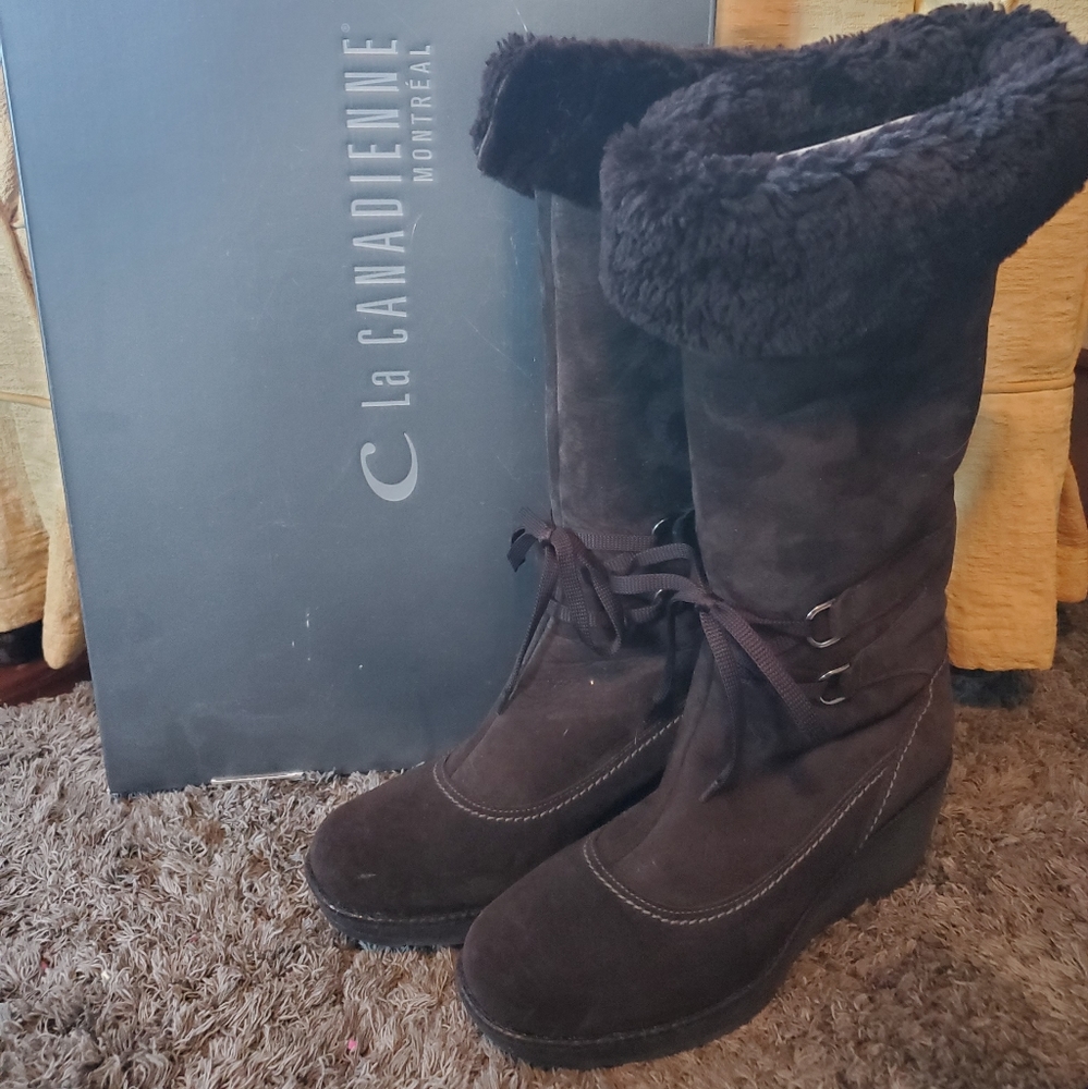 La Canadienne Viola Chocolate Shearling Boots